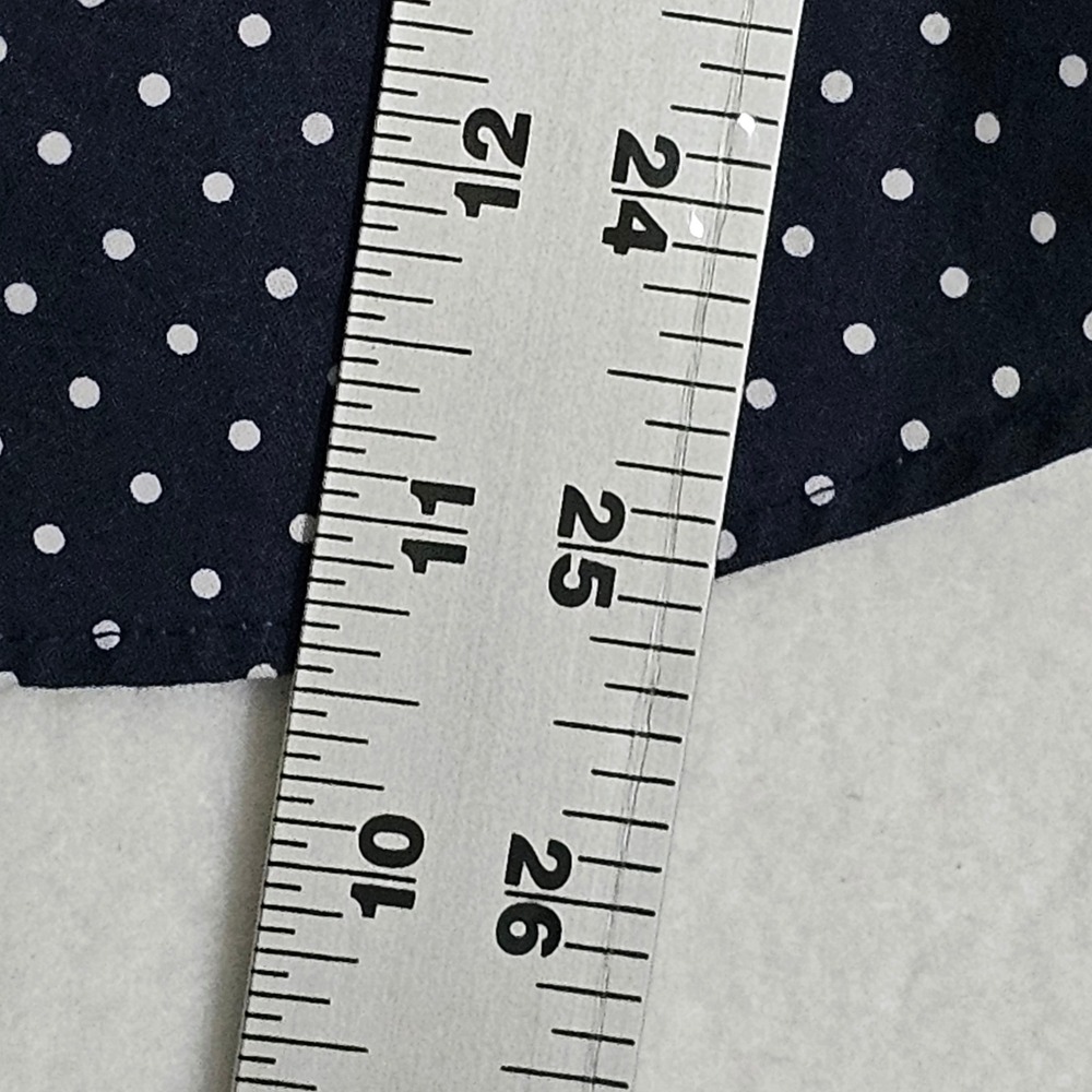 Lauren Ralph Lauren Womens Navy Blue Polka Dot Non Iron Cotton Shirt Medium - Picture 5 of 9